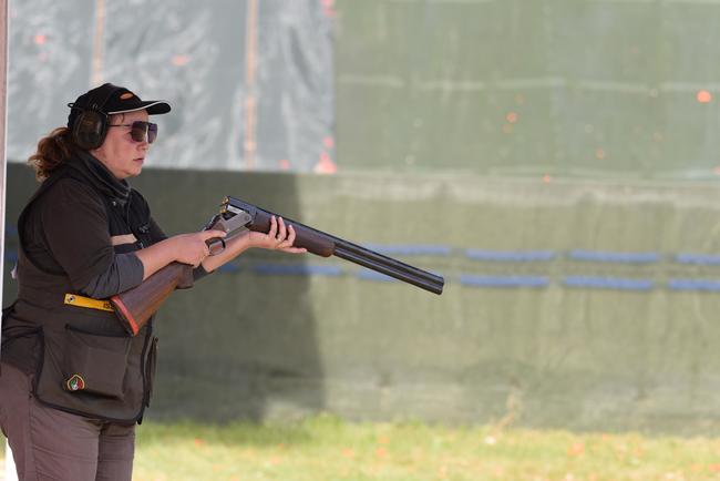 Siegerin in der Damenklasse: Ulrike Junge am Skeet-Stand.