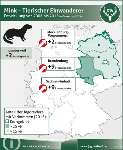 Mink: Verbreitung 2006-2015