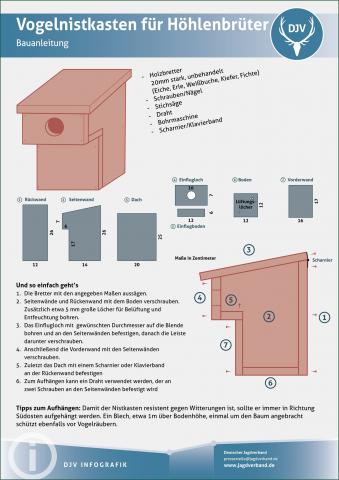 Vogelnistkasten für Höhlenbrüter - Bauanleitung