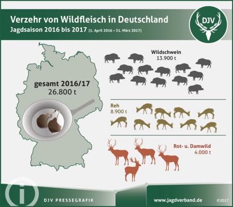 Verzehr von Wildfleisch in Deutschland: Jagdsaison 2016 bis 2017