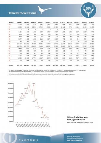Fasan: Jagdstatistik 2006-2017