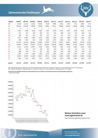 Feldhase: Jagdstatistik 2006-2017