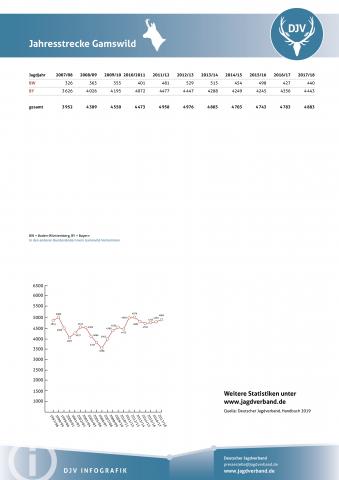 Gamswild: Jagdstatistik 2007-2018