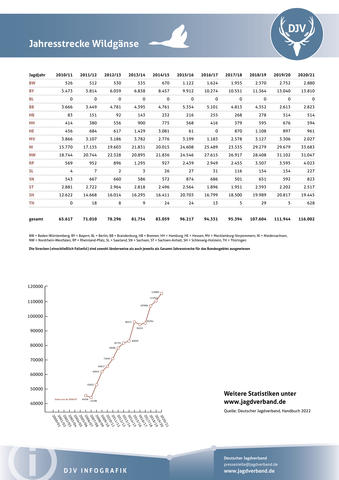 Jahresjagdstrecke Wildgänse 2020/2021