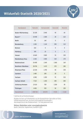 Wildunfall-Statistik 2020/2021