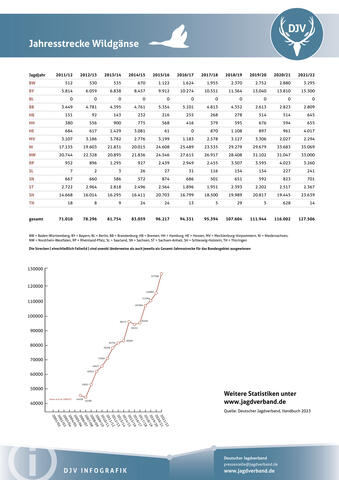 Jahresjagdstrecke Wildgänse 2021/2022