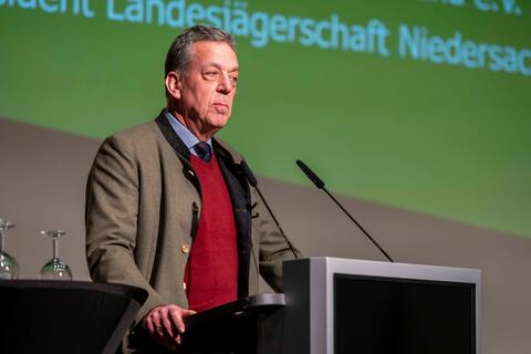 DJV-Präsident Helmut Dammann-Tamke hält Festrede zur Eröffnung der Messe Jagd und Hund 2024
