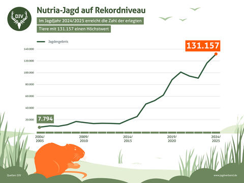 Anzahl erlegter Nutrias in Deutschland von 2004 bis 2025
