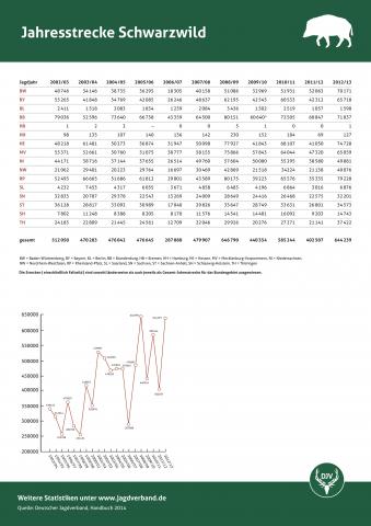 Schwarzwild: Jagdstatistik 2012/13