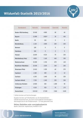 Wildunfall-Statistik 2015/16