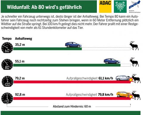 Bremsweg und Aufprallgeschwindigkeit