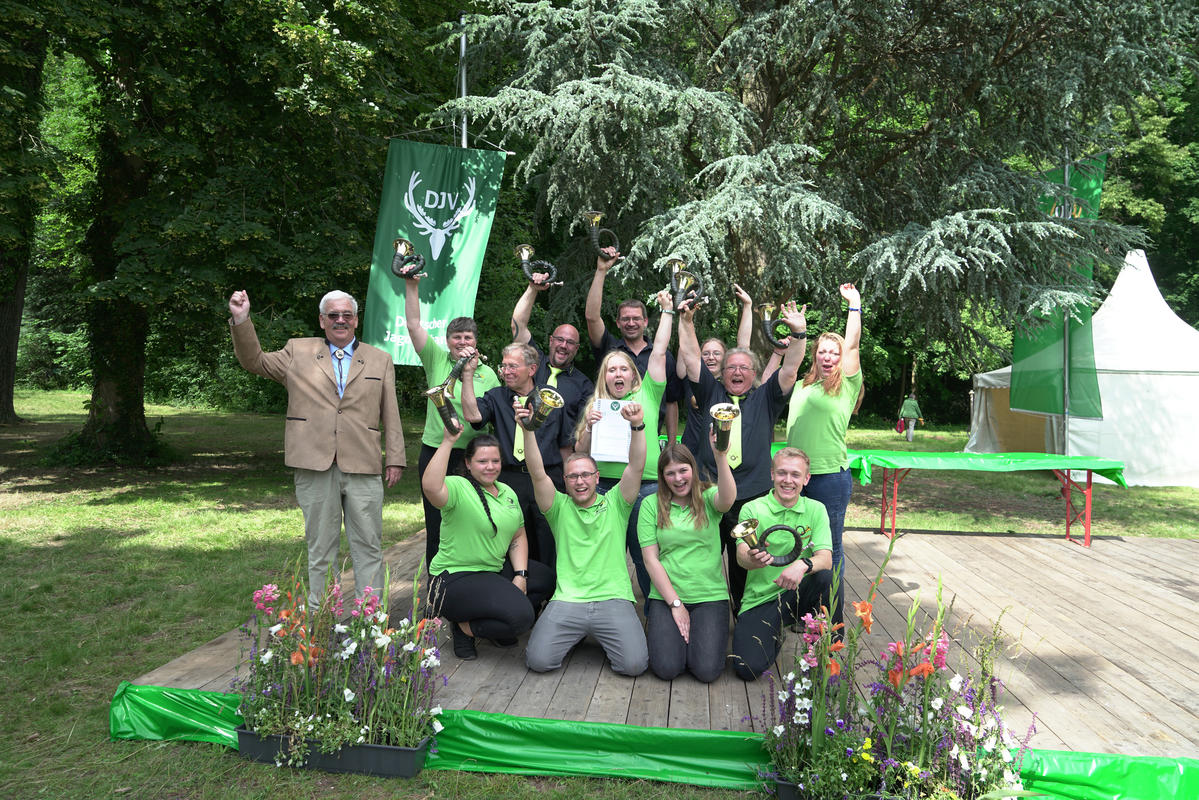 Bundessieger Klasse A: Bläsergruppe des Kreisjagdvereins Gelnhausen (Hessen)  (Quelle: Stifter/DJV)
