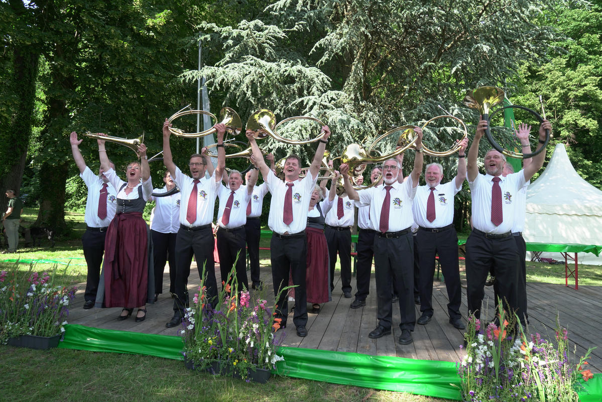 Bundessieger Klasse Es: Bläsergruppe des Kreisjagdvereins Groß-Gerau (Hessen) (Quelle: Stifter/DJV)