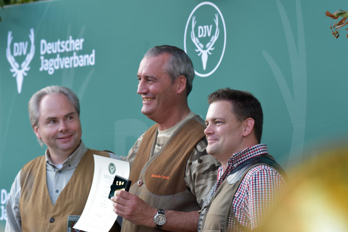Den ersten Platz in der großen Kombination gewinnt Alexander Sprick aus Nordrhein-Westfalen mit 538 Punkten, gefolgt von Ingo Brammer aus NRW und Axel Merten ebenfalls aus NRW. (Quelle: Kapuhs/DJV)